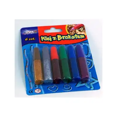 Klej z brokatem 6ml 6 kolorów Aliga