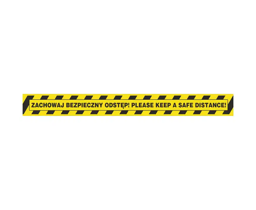 Taśma ostrzegawcza `Zachowaj bezpieczny odstęp` Office Products 50mm x 50m