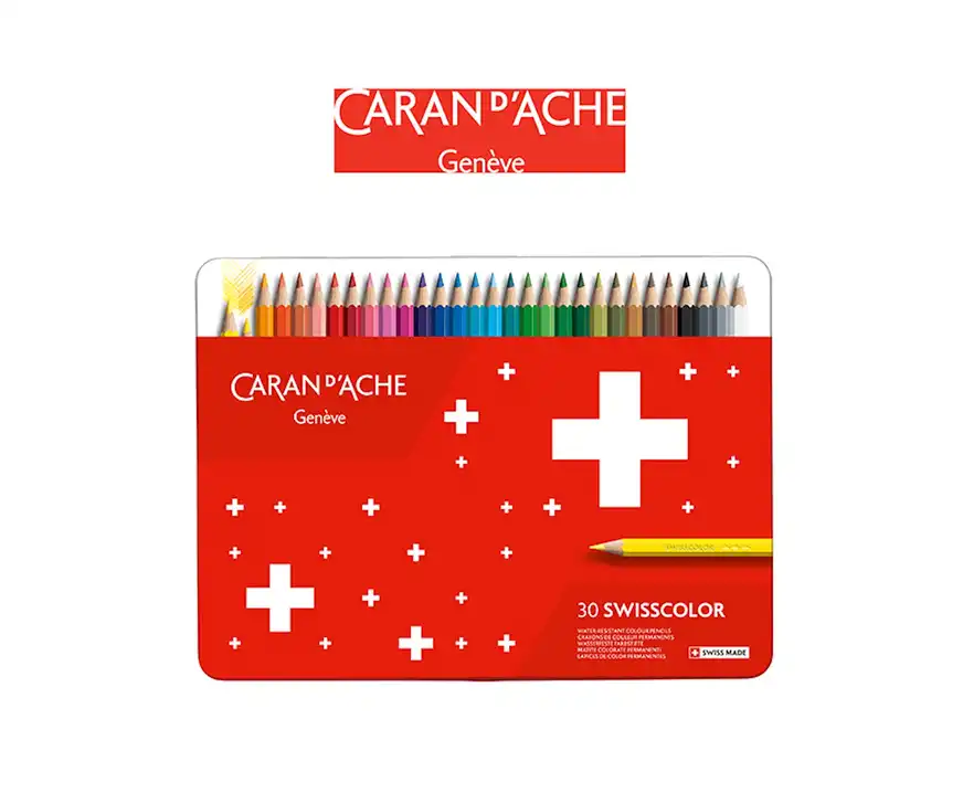 Kredki Caran d`Ache Swisscolor 30 kolorów metalowe opakowanie