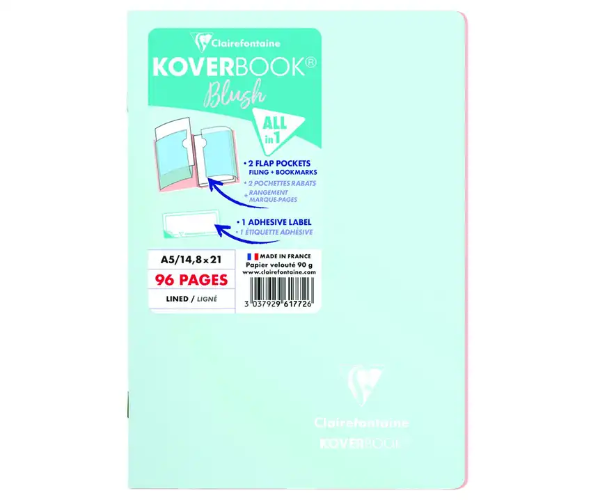 Zeszyt A5 w linie 48 kartek Clairefontaine Blush niebieski