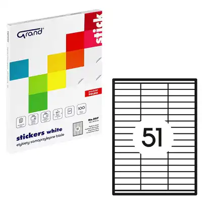 Etykiety samoprzylepne Grand 70x16.9 mm