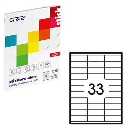 Etykiety samoprzylepne Grand 70x25.4 mm