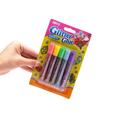 Klej z brokatem 10.5 ml 5 kolorów Amos