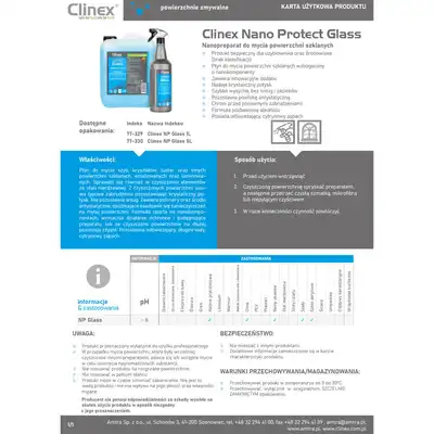 Preparat do mycia szyb Clinex Nano Protect Glass 5l
