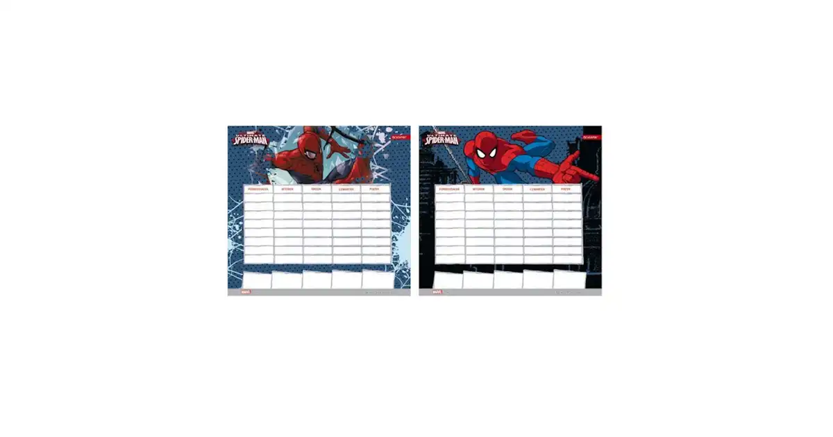 Plan lekcji typu naklejka Spider Man - Biurwa.pl: artykuły biurowe i