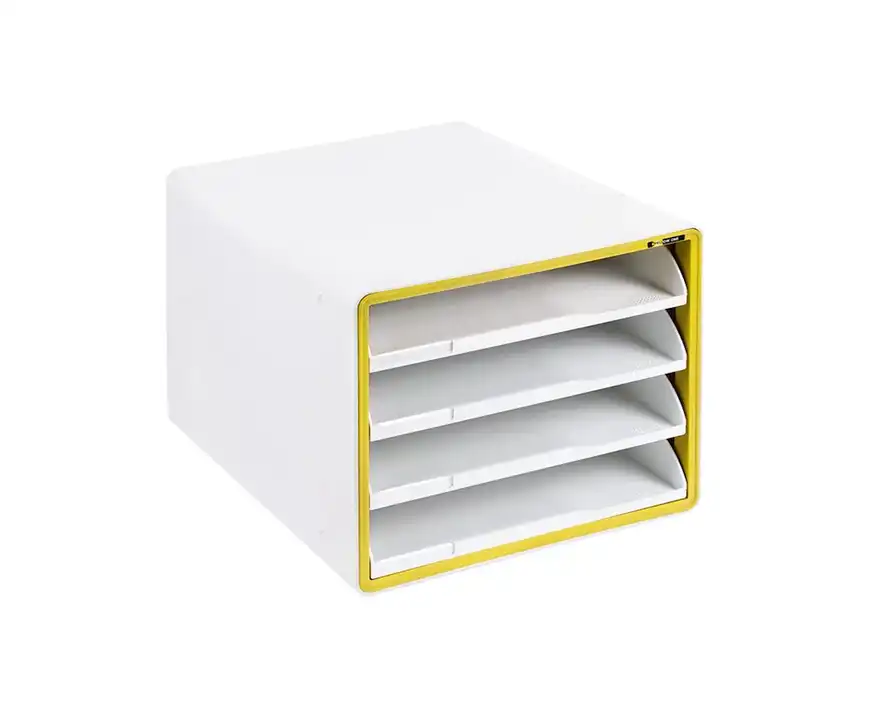 Szafka plastikowa na dokumenty Yellow One 4 szuflady otwarte YL-SP04NF żółty