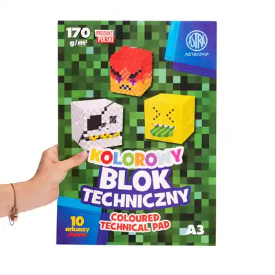 Blok techniczny kolorowy A3 10 kartek Astrapap