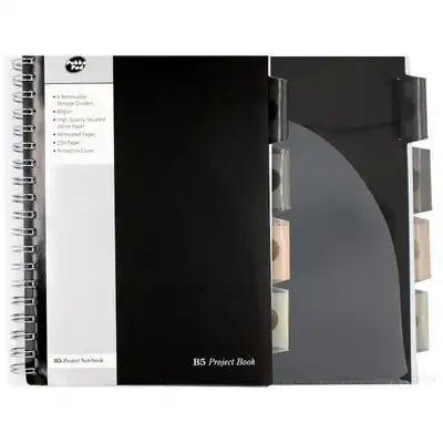 Kołozeszyt B5 w kratkę 200 stron Pukka Pad Black