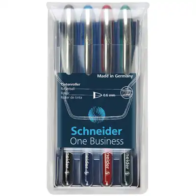 Zestaw piór kulkowych Schneider One Business 0.6 mm 4 kolory