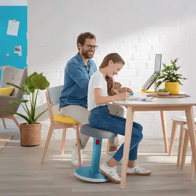 Stołek ergonomiczny Ergo Cosy Leitz niebieski