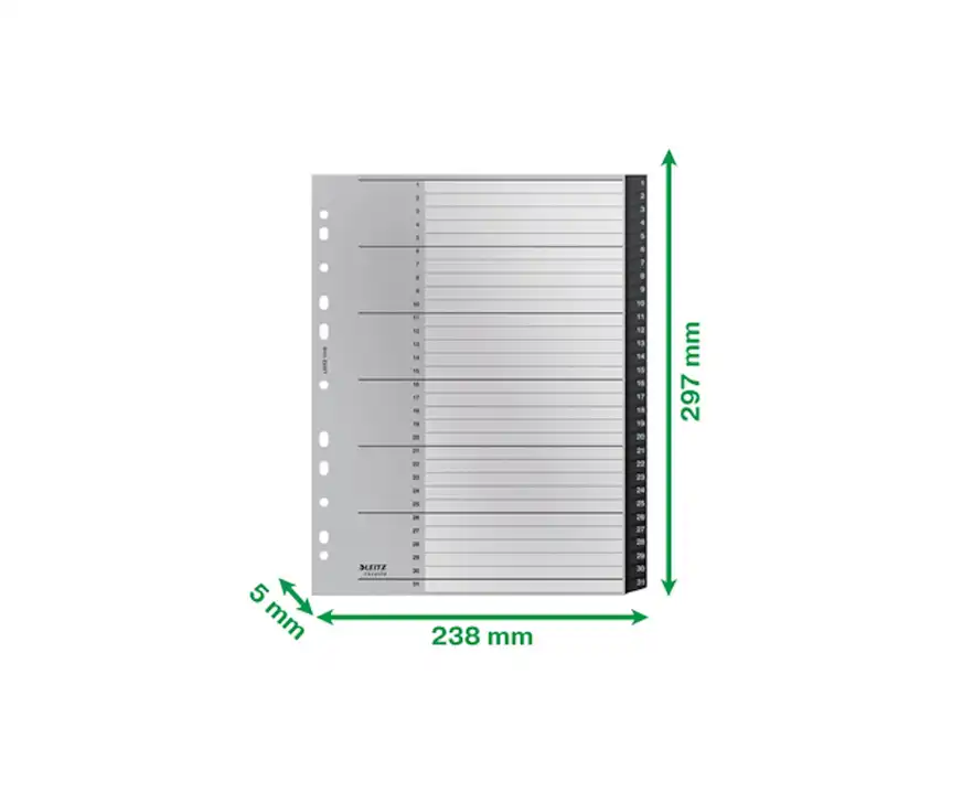 Przekładki do segregatora neutralne pod względem emisji CO2 Leitz Recycle 1-31 A4