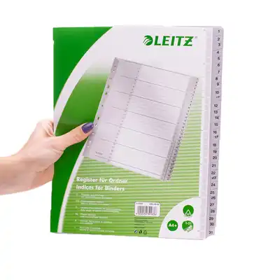 Przekładki do segregatora do nadruku tekstu PP 1-31 Leitz
