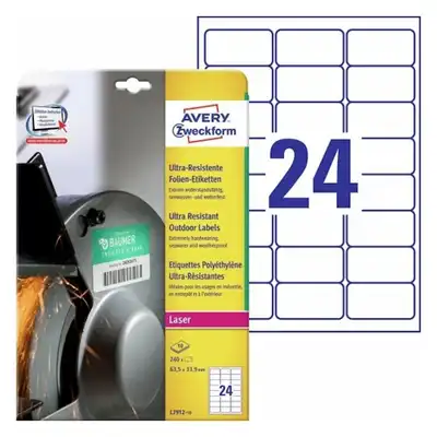 Etykiety polietylenowe Avery Zweckform matowe białe 63,5x33x9mm