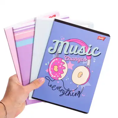 Zeszyt A5 32 kartki linia podwójna dwukolorowa Unipap Mix Pastel