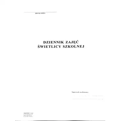 Dziennik zajęć świetlicy szkolnej A4