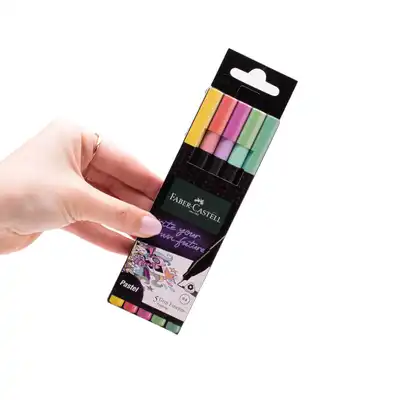 Cienkopisy Faber Castell Grip 5 kolorów pastelowych