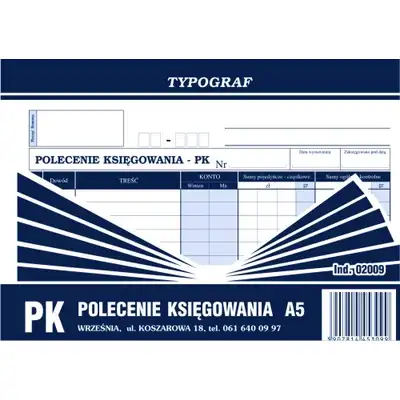 Polecenie księgowania A5