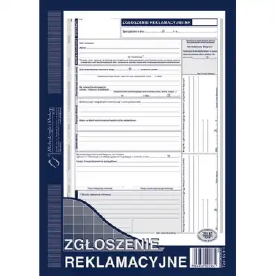 Zgłoszenie reklamacyjne A4 oryginał + 2 kopie