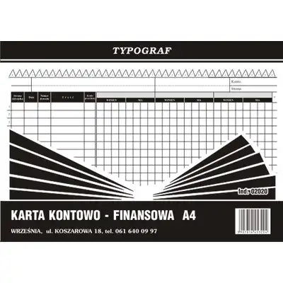 Karta kontowo-finansowa K 289 A4