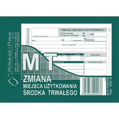 MT Zmiana miejsca użytkowania środka trwałego A6