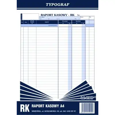Raport kasowy A4