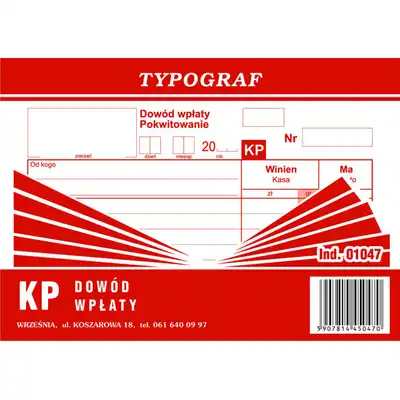 KP Dowód wpłaty A6