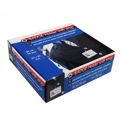 Identyfikator Opus O.badge holder z taśmą niebieską