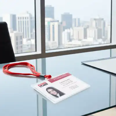 Identyfikator Opus O.badge holder z taśmą czerwoną