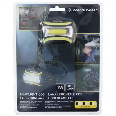 Latarka czołowa turystyczna LED Dunlop żółta