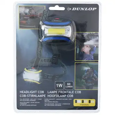 Latarka czołowa turystyczna LED Dunlop niebieska