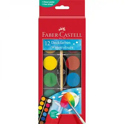 Farby szkolne Faber Castell 12 kolorów kasetka duża