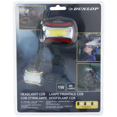 Latarka czołowa turystyczna LED Dunlop czerwona