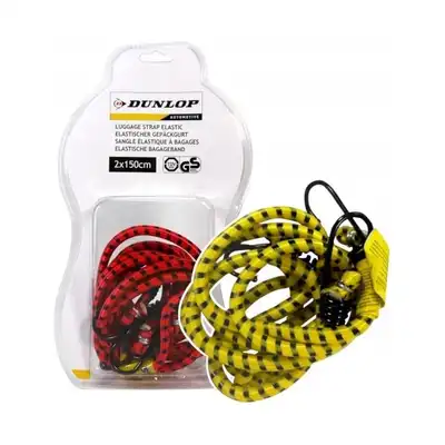 Gumy do mocowania bagażu 2x150cm czerwony Dunlop