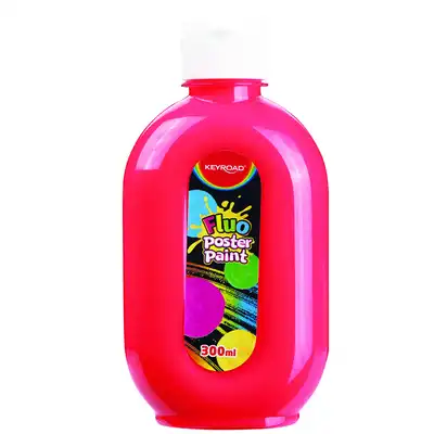 Farba plakatowa fluorescencyjna Keyroad 300ml neonowa czerwona
