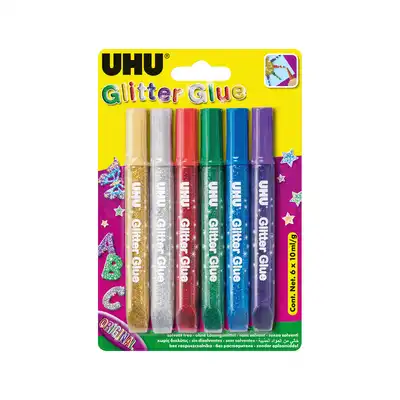 Klej brokatowy UHU 10ml 6 kolorów