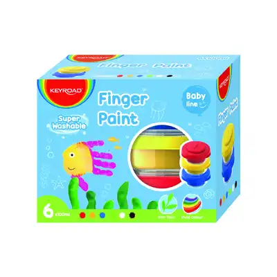 Farby do malowania palcami Keyroad 6x100 ml