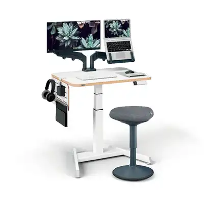 Ramię do monitora i laptopa podwójne Leitz Ergo ciemnoszare
