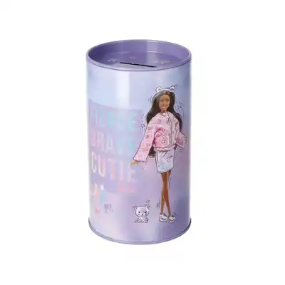 Skarbonka metalowa okrągła Barbie