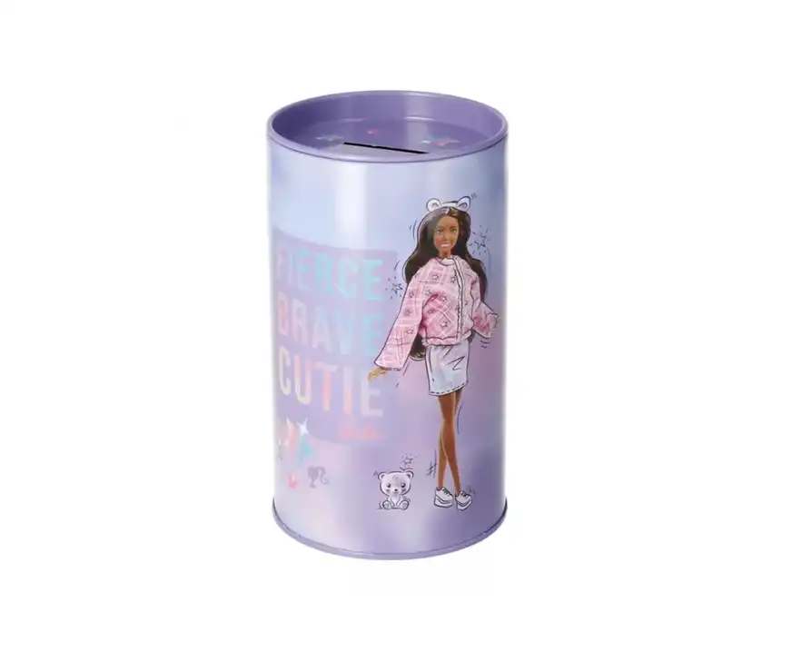 Skarbonka metalowa okrągła Barbie