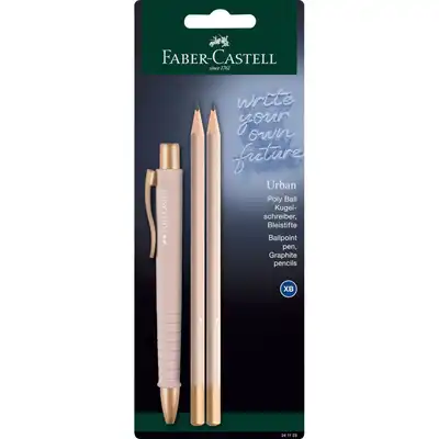 Długopis automatyczny Faber Castell Poly Ball Urban + 2 ołówki palerose