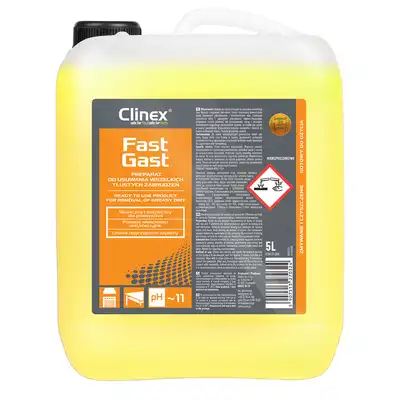 Preparat do usuwania wszelkich tłustych zabrudzeń Clinex Fast Gast 5l