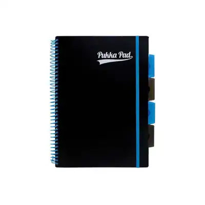 Kołozeszyt B5 w kratkę Project Book PP Neon Black niebieski