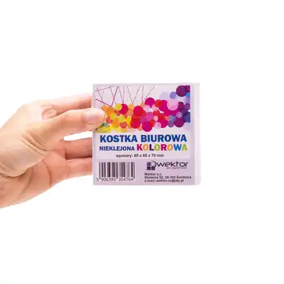 Kostka kolorowa nieklejona 8,5x8,5x7cm