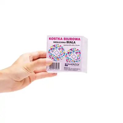 Kostka biała nieklejona 8,5x8,5x3,5cm