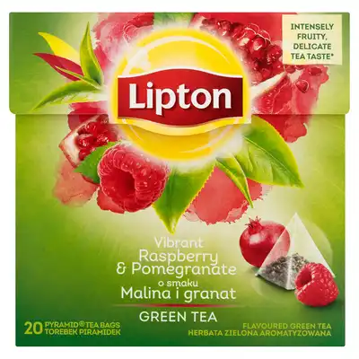 Herbata zielona Lipton malina i granat 20 torebek