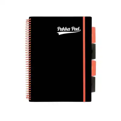 Kołozeszyt B5 w kratkę Project Book PP Neon Black pomarańczowy