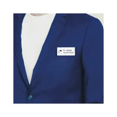 Identyfikator z magnesem stalowy 80x34 + 32 wkłady