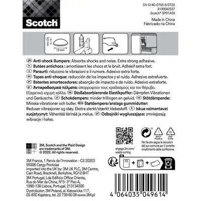 Odbojniki wygłuszające samoprzylepne Scotch 13mm przezroczyste