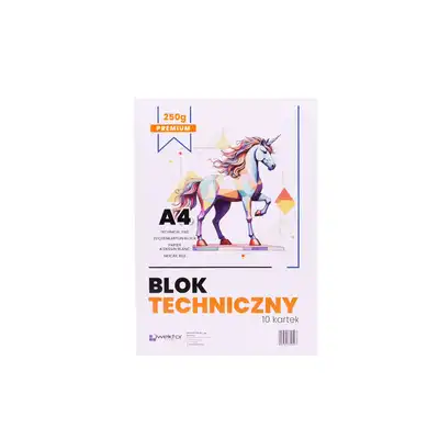 Blok techniczny biały A4 250g 10 kartek Wektor