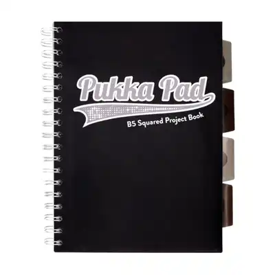 Kołozeszyt B5 w kratkę Project Book PP Black &amp; Grey